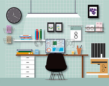 办公用品图标 现代办公场景中的视觉语言