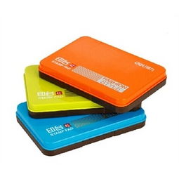 得力9863快干印台 红蓝双色，办公效率之选